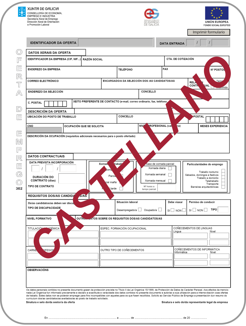 modelo de oferta de empleo