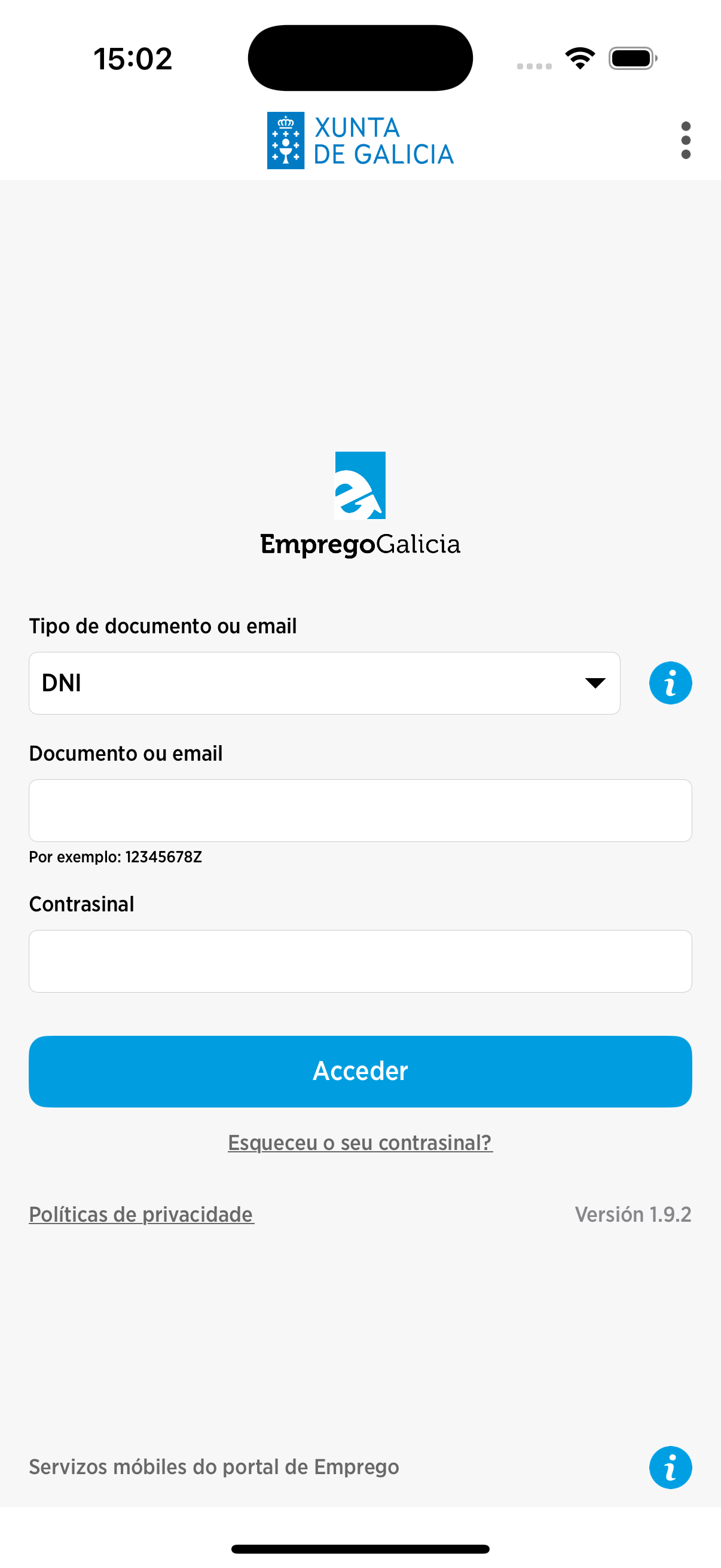 pantalla de inicio de mobem en Iphone
