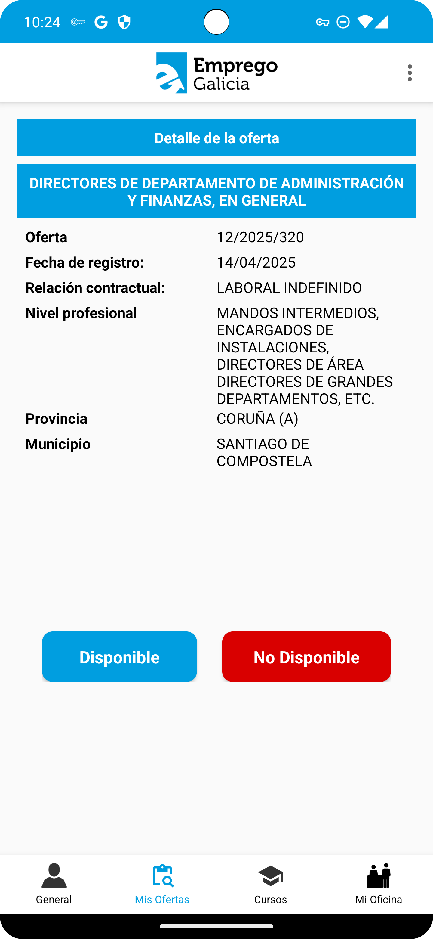pantalla de detalle de oferta de mobem en android