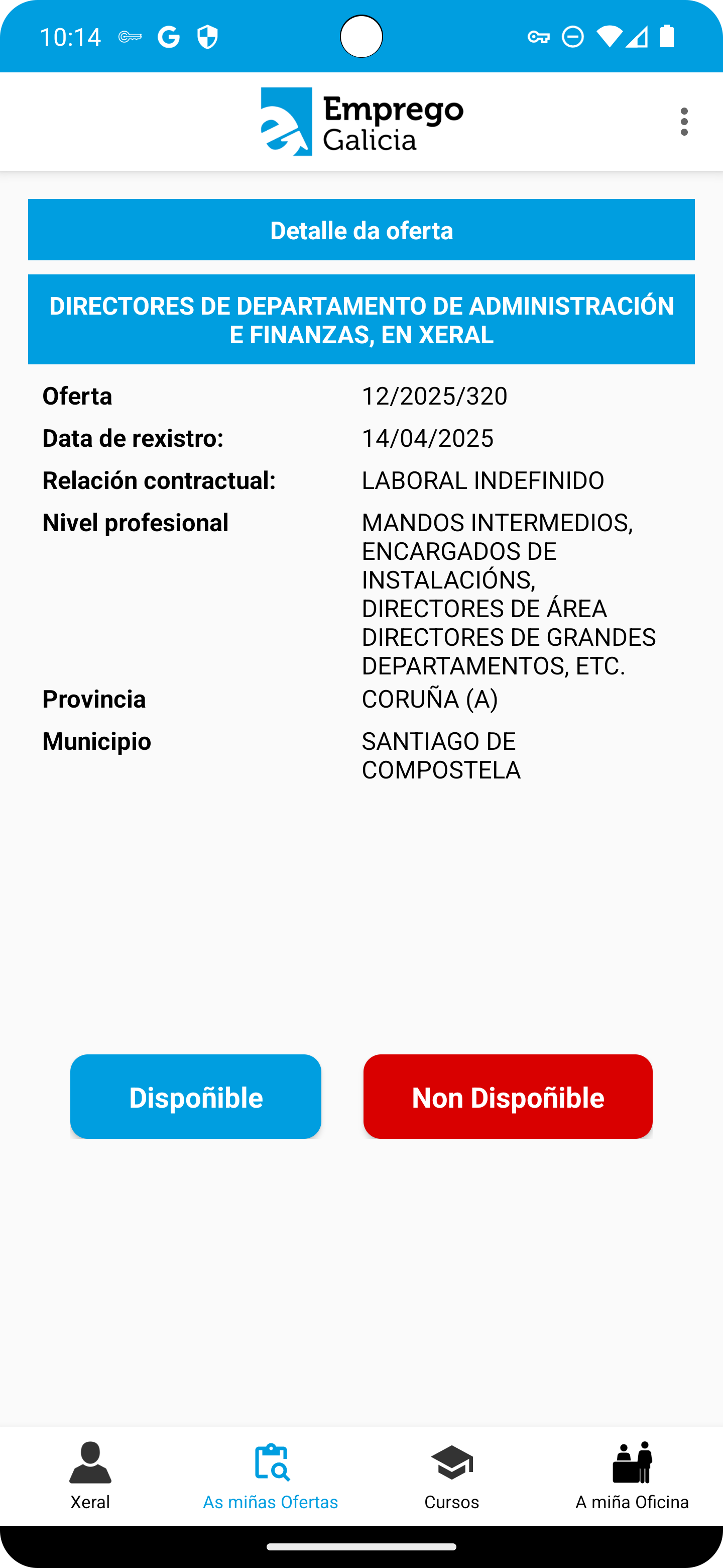 pantalla de detalle de oferta de mobem en android