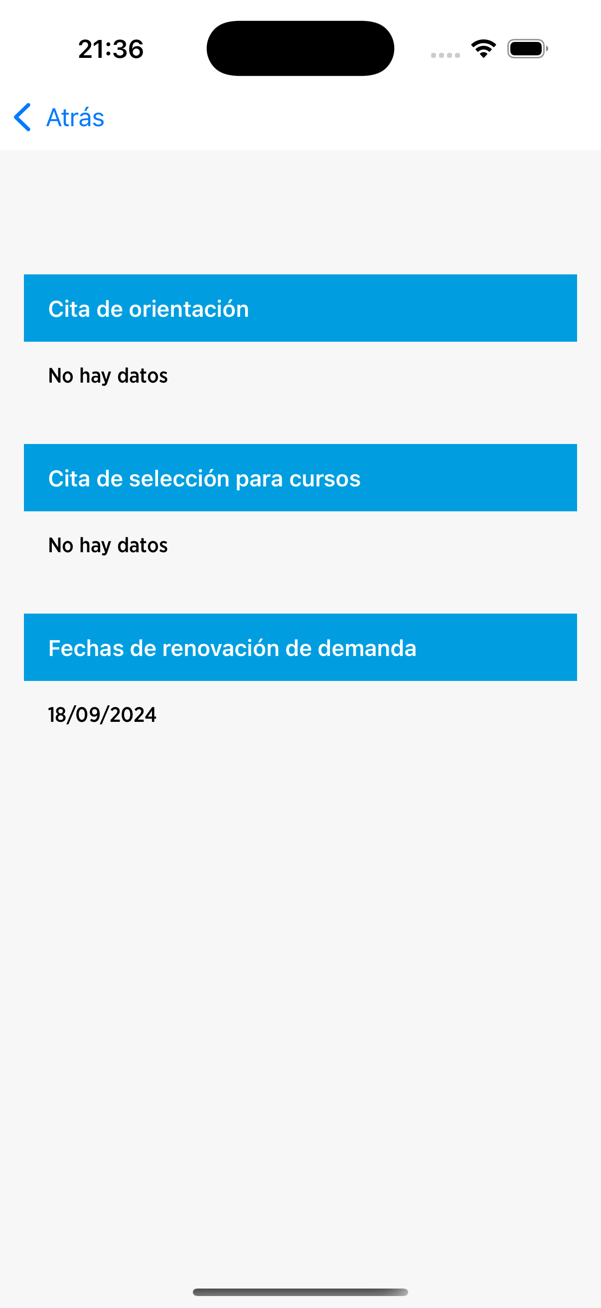 pantalla de agenda de mobem en Iphone